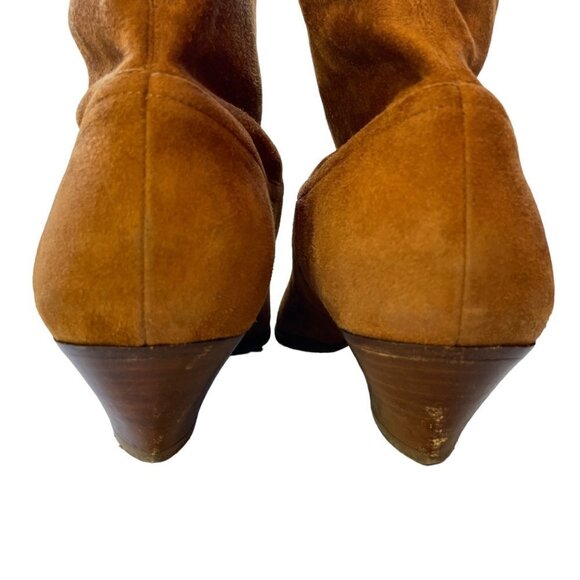 Tamara Mellon Go West Suede Stretch Ankle Bootie Boots Chestnut Brown Size 11 - Picture 6 of 12